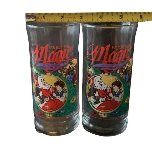 Vintage Coca Cola 1989 Glasses Lot Set of 2 Relive the Magic of the Season - Picture 14 of 14